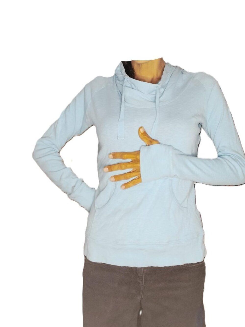 Columbia Robin Egg Blue Lightweight Hoodie~ Size Small | Thumb Holes